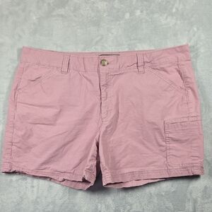 Eddie Bauer Shorts Womens Sz 18 Cargo Pink Comfort Waist 40" High Rise 0663